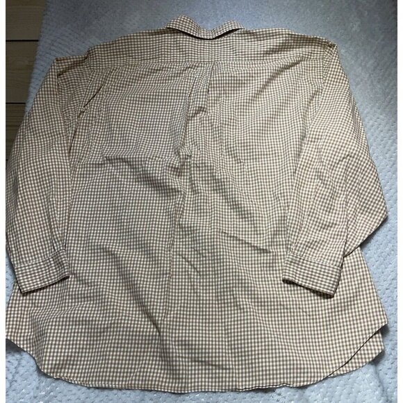 Polo Ralph Lauren L/S Button Down Shirt Men Big 4XB Tan Cream Plaid Flesh Pony - Picture 2 of 10